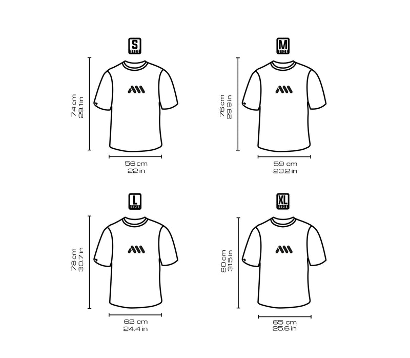 AMS tee size chart