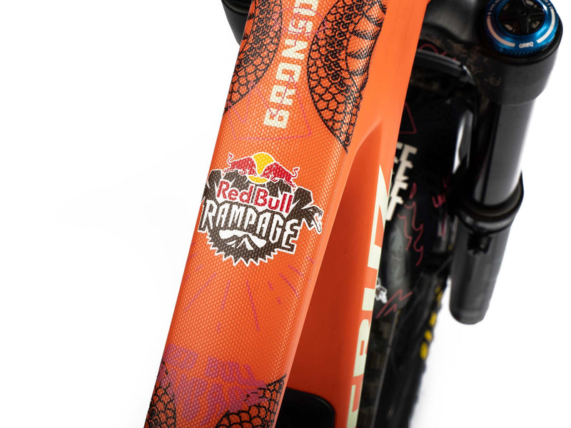 AMS X Red Bull Rampage Freeride design Grey color on the top tube of a mtb