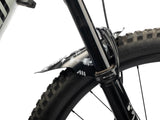 AMS Mud Guard Opus Magna design on a mtb front fork side view