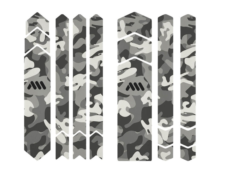 White Camo Honeycomb adhesive frame protection for mountain bikes in Extra  size
